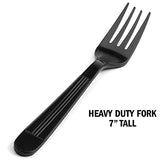 Faithful Supply Plastic Utensils Individually Wrapped - Wrapped Plastic Cutlery Set with Napkin Knife Fork Spoon Salt Pepper Black Plasticware