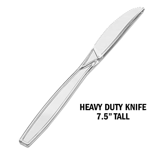 600 ct Pre Rolled Napkin with Plastic Silverware Sets - Extra Heavy Duty Knife Fork Spoon Napkin Sets - Individually Wrapped Packets