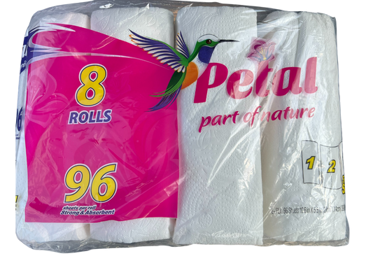 Petal - Paper Towel - Small Rolls - 10.6" x 5.5" - 96 sheets/roll - 8 rolls/pack - 4 Packs/Bundle