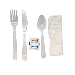 Faithful Supply 125/case Plastic Cutlery Packets in Bulk Individually Wrapped...