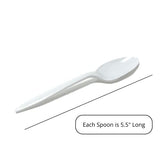 Faithful Supply 250 Individually Wrapped Spoons | Disposable Spoons Plastic Bulk | Bulk Plastic Spoons Individually Wrapped | Disposable Flatware Spoons