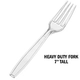Faithful Supply Pre Rolled Napkin with Plastic Silverware - Extra Heavy Duty Knife Fork Spoon Napkin Sets - Individually Wrapped Kits - for Weddings, Catering Events, & Big Parties